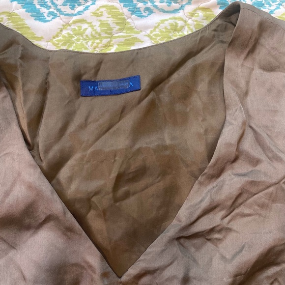 Martin + Osa Silky Retro Bronze Sleeveless Pleated Fit & Flare 50’s Dress - Picture 12 of 14